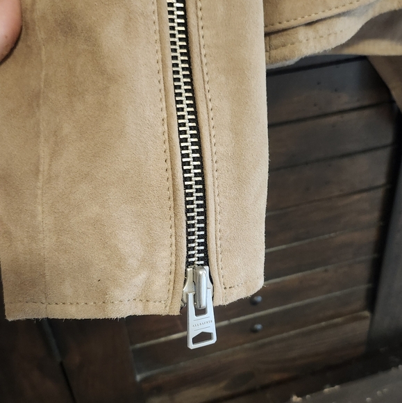 !EXCELLENT DEAL! All Saints SUEDE biker jacket....GORGEOUS - Picture 10 of 10